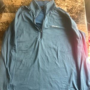 Eddie Bauer Teal Striped Pullover